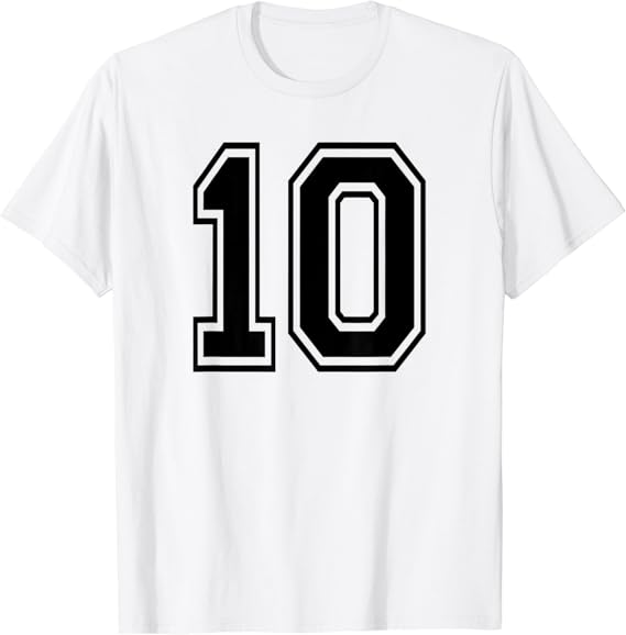 Number 10 Sports Jersey Player Uniform Number 10th Birthday TShirt Amazon.de Bekleidung